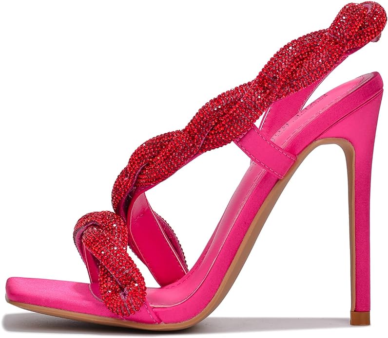 Высокие каблуки Cape Robbin Tuwe с квадратным носком покрытые стразами Tuwe 11990₽